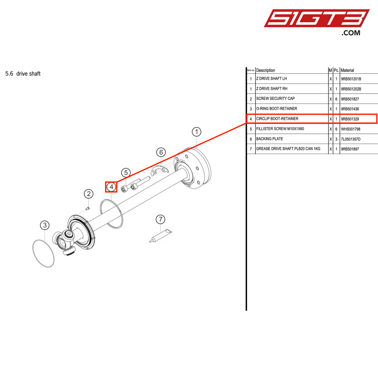 CIRCLIP BOOT-RETAINER - 9RB501329 [PORSCHE 992.1 GT3 R]