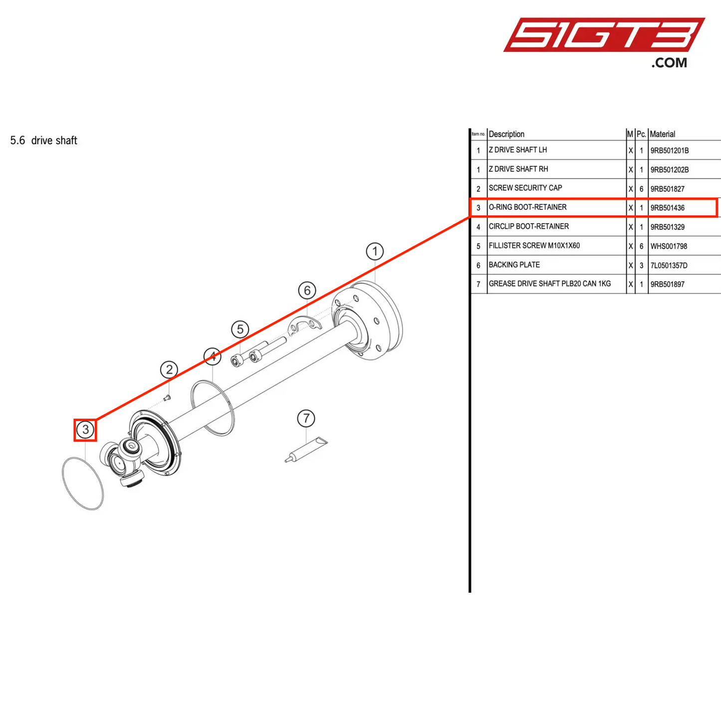 O-RING BOOT-RETAINER - 9RB501436 [PORSCHE 992.1 GT3 R]