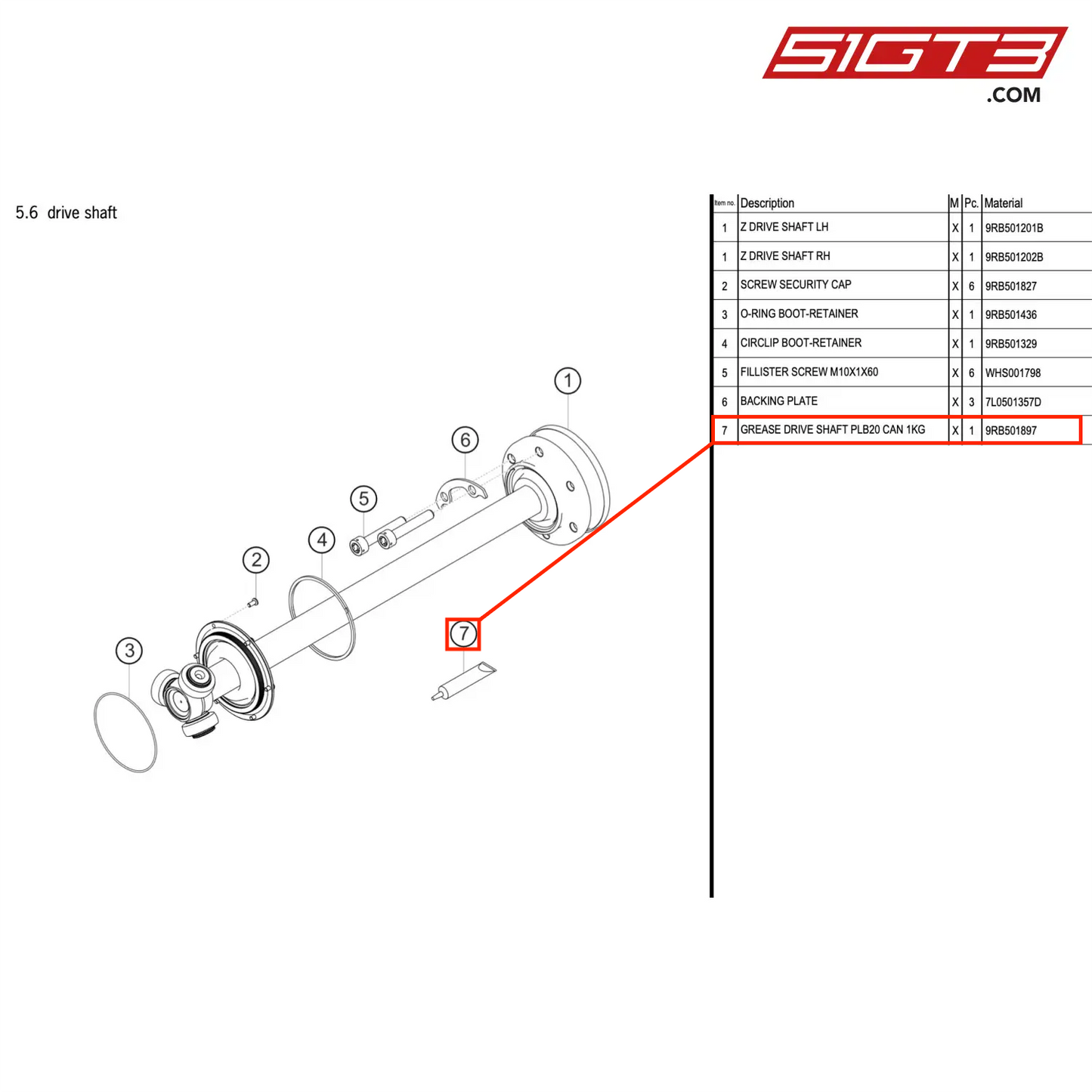 GREASE DRIVE SHAFT PLB20 CAN 1KG - 9RB501897 [PORSCHE 992.1 GT3 R]