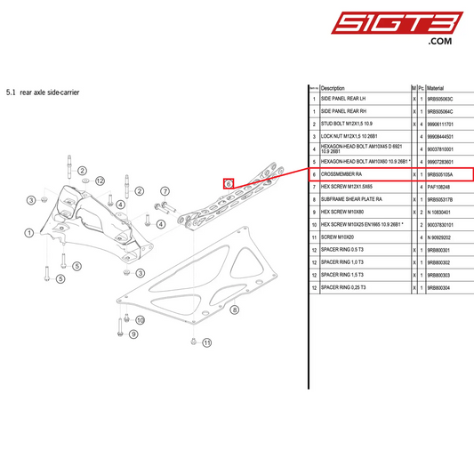 CROSSMEMBER RA - 9RB505105A [PORSCHE 992.1 GT3 R]