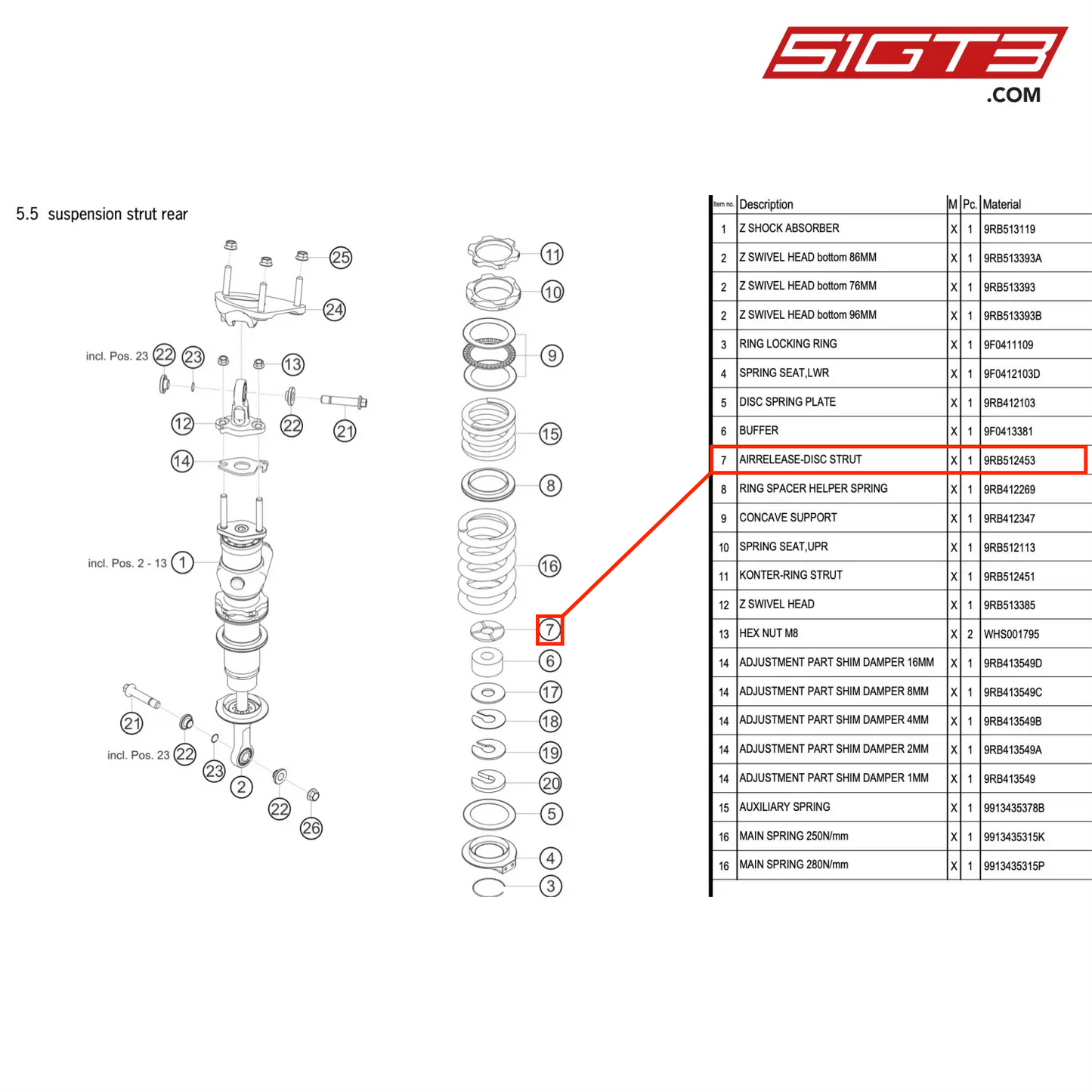 AIRRELEASE-DISC STRUT - 9RB512453 [PORSCHE 992.1 GT3 R]