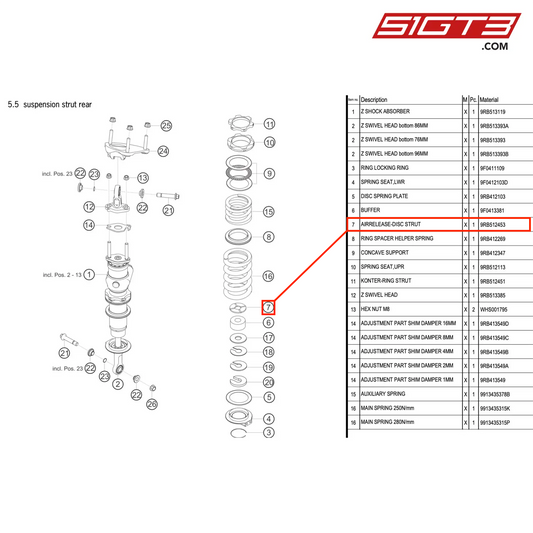 AIRRELEASE-DISC STRUT - 9RB512453 [PORSCHE 992.1 GT3 R]