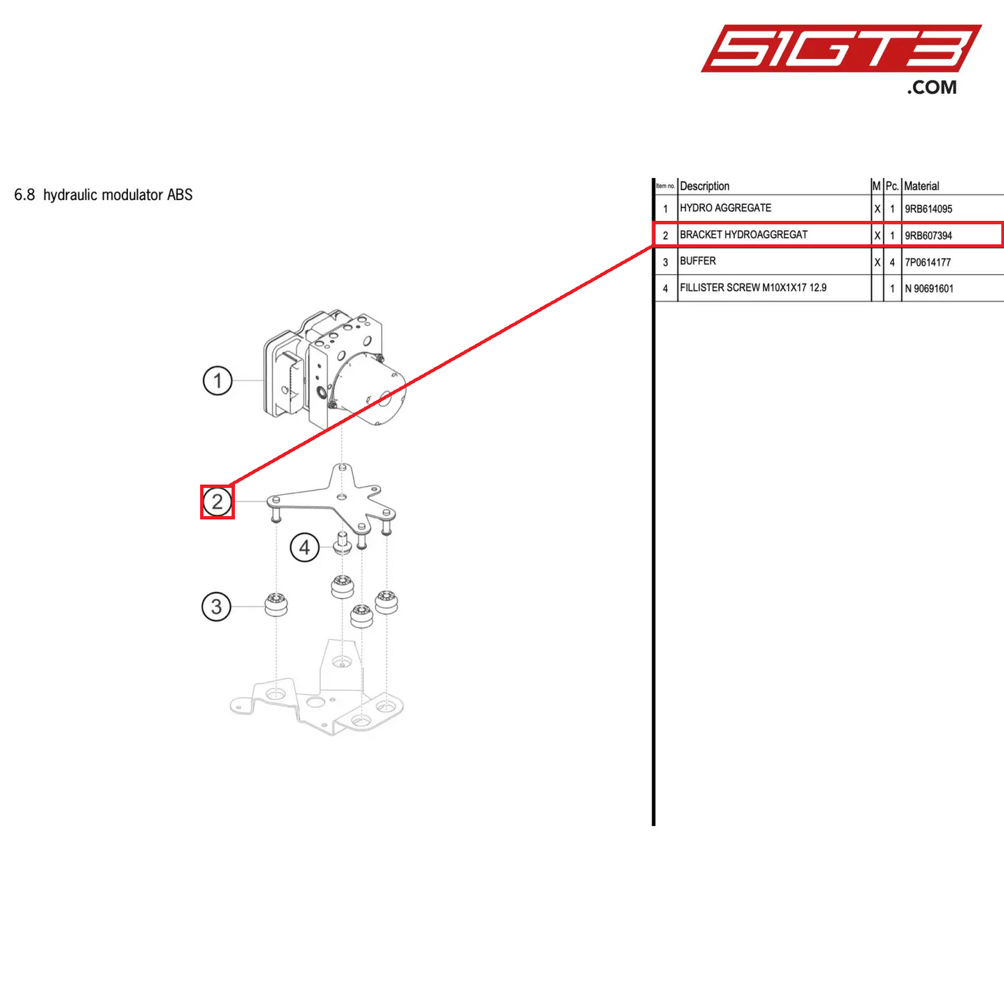 BRACKET HYDROAGGREGAT - 9RB607394 [PORSCHE 992.1 GT3 R]