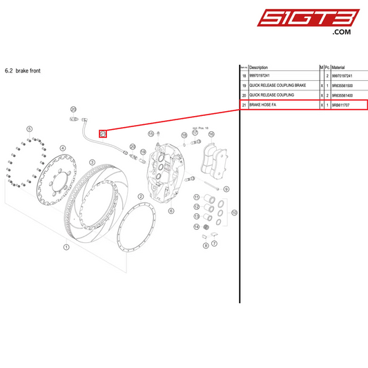 BRAKE HOSE FA - 9RB611707 [PORSCHE 992.1 GT3 R]