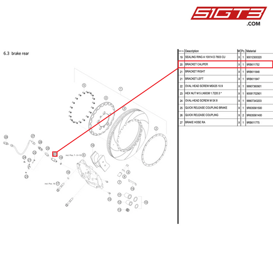 BRACKET CALIPER - 9RB611752 [PORSCHE 992.1 GT3 R]