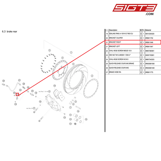 BRACKET RIGHT - 9RB611848 [PORSCHE 992.1 GT3 R]