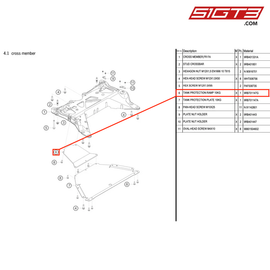 TANK PROTECTION RAMP 10KG - 9RB701147G [PORSCHE 992.1 GT3 R]