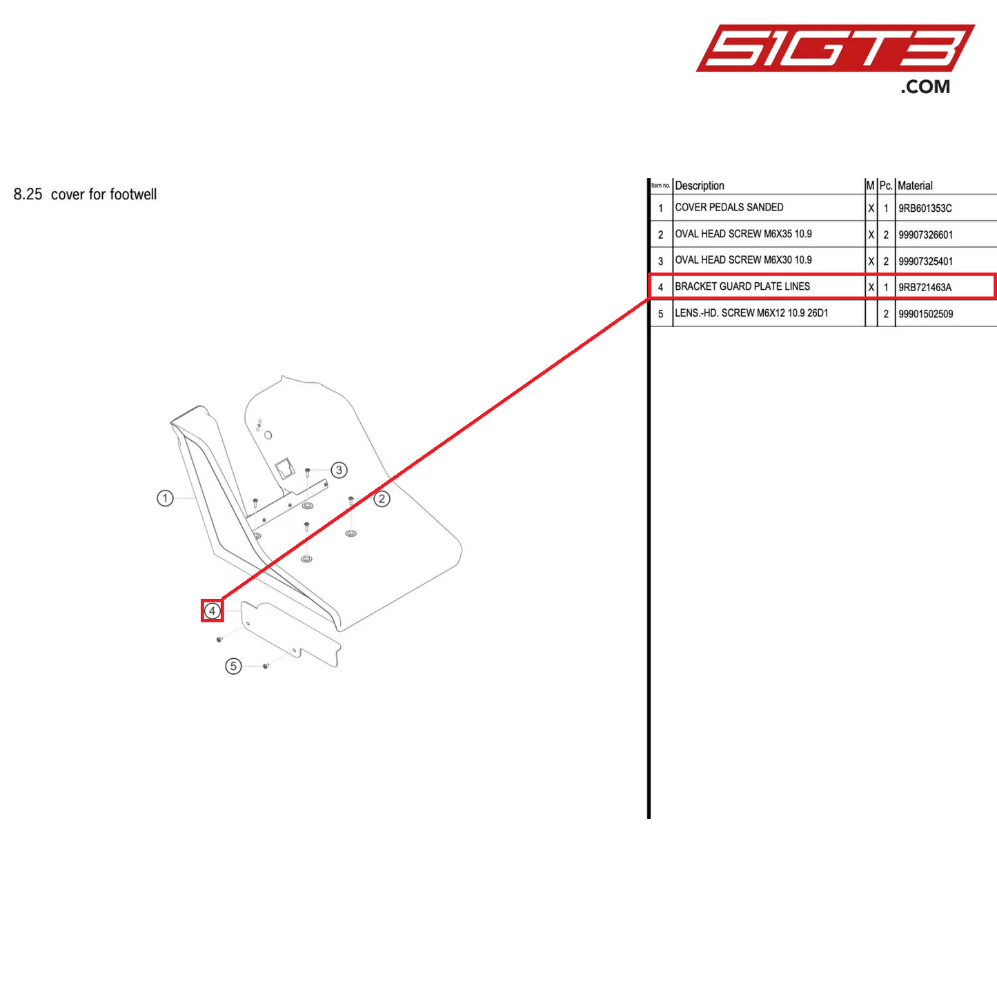 BRACKET GUARD PLATE LINES - 9RB721463A [PORSCHE 992.1 GT3 R]