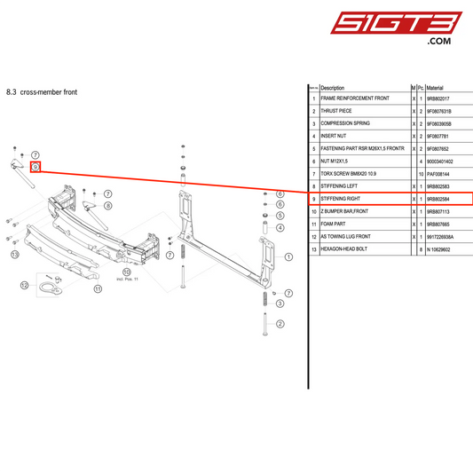 STIFFENING RIGHT - 9RB802584 [PORSCHE 992.1 GT3 R]