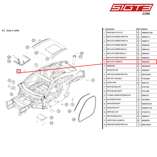 END PLATE CORREVID - 9RB804525 [PORSCHE 992.1 GT3 R]