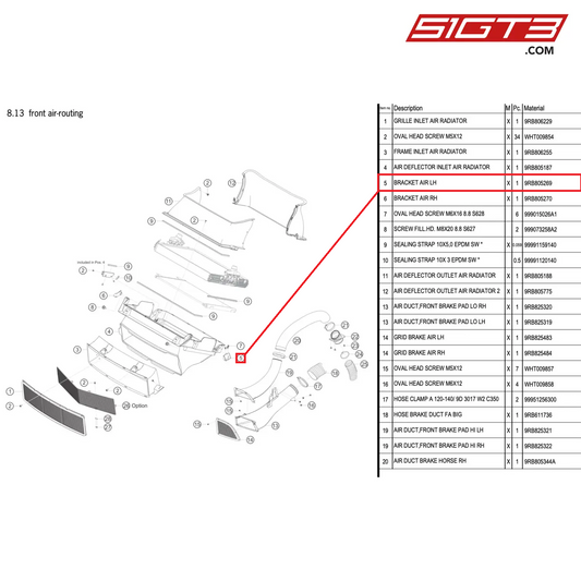 BRACKET AIR LH - 9RB805269 [PORSCHE 992.1 GT3 R]