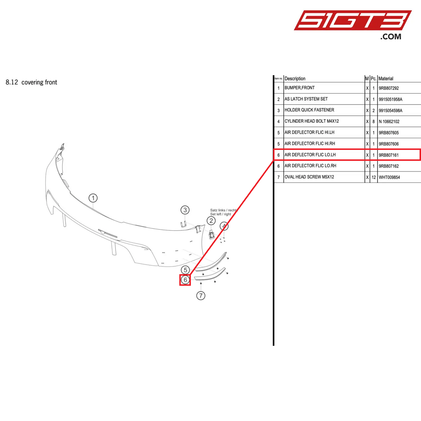 AIR DEFLECTOR FLIC LO.LH - 9RB807161 [PORSCHE 992.1 GT3 R]