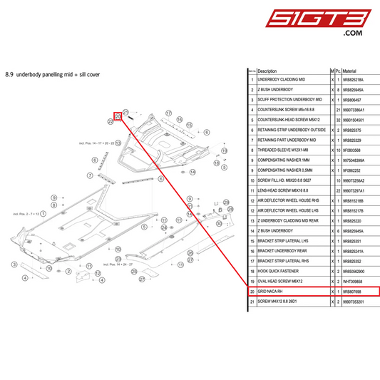 GRID NACA RH - 9RB807698 [PORSCHE 992.1 GT3 R]