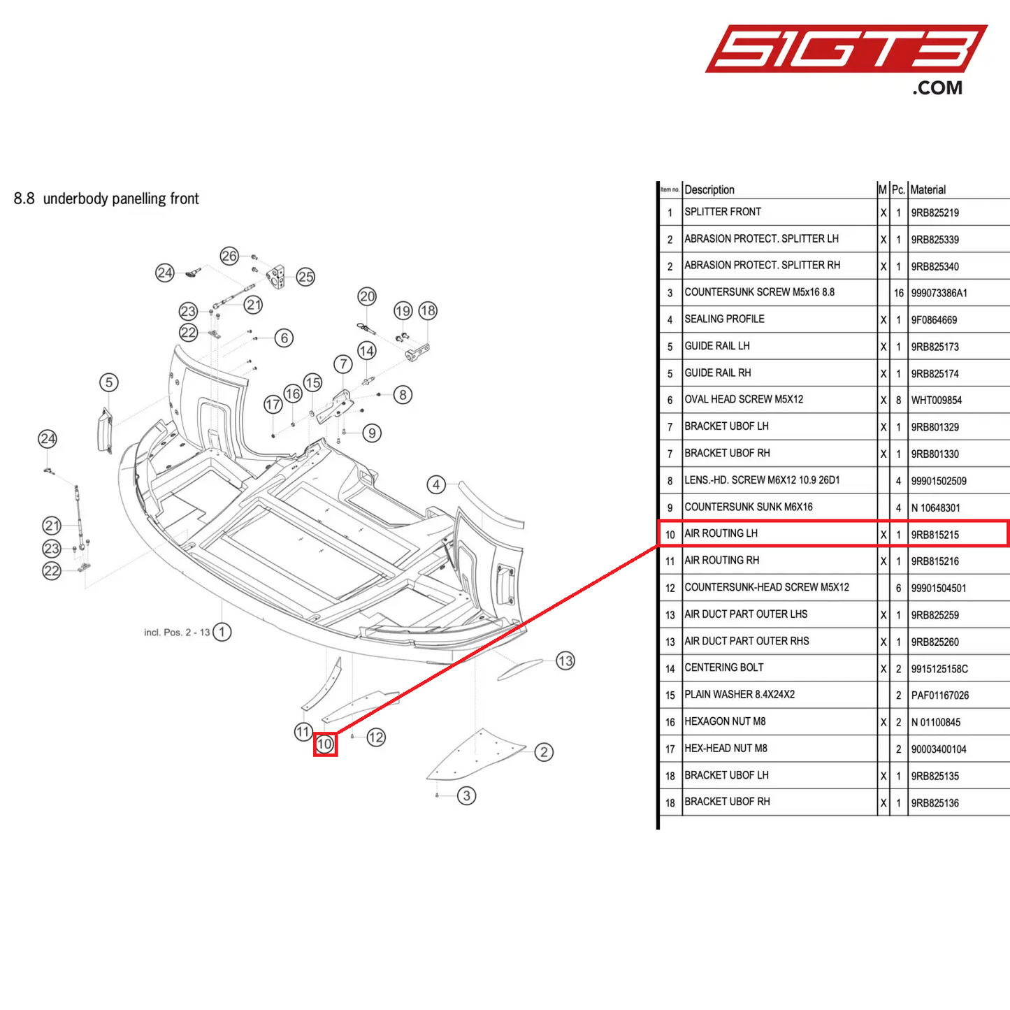 AIR ROUTING LH - 9RB815215 [PORSCHE 992.1 GT3 R]