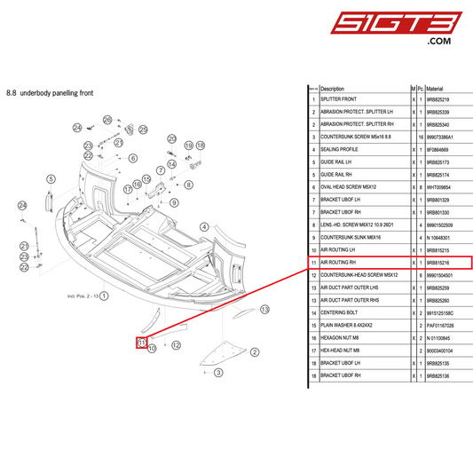 AIR ROUTING RH - 9RB815216 [PORSCHE 992.1 GT3 R]