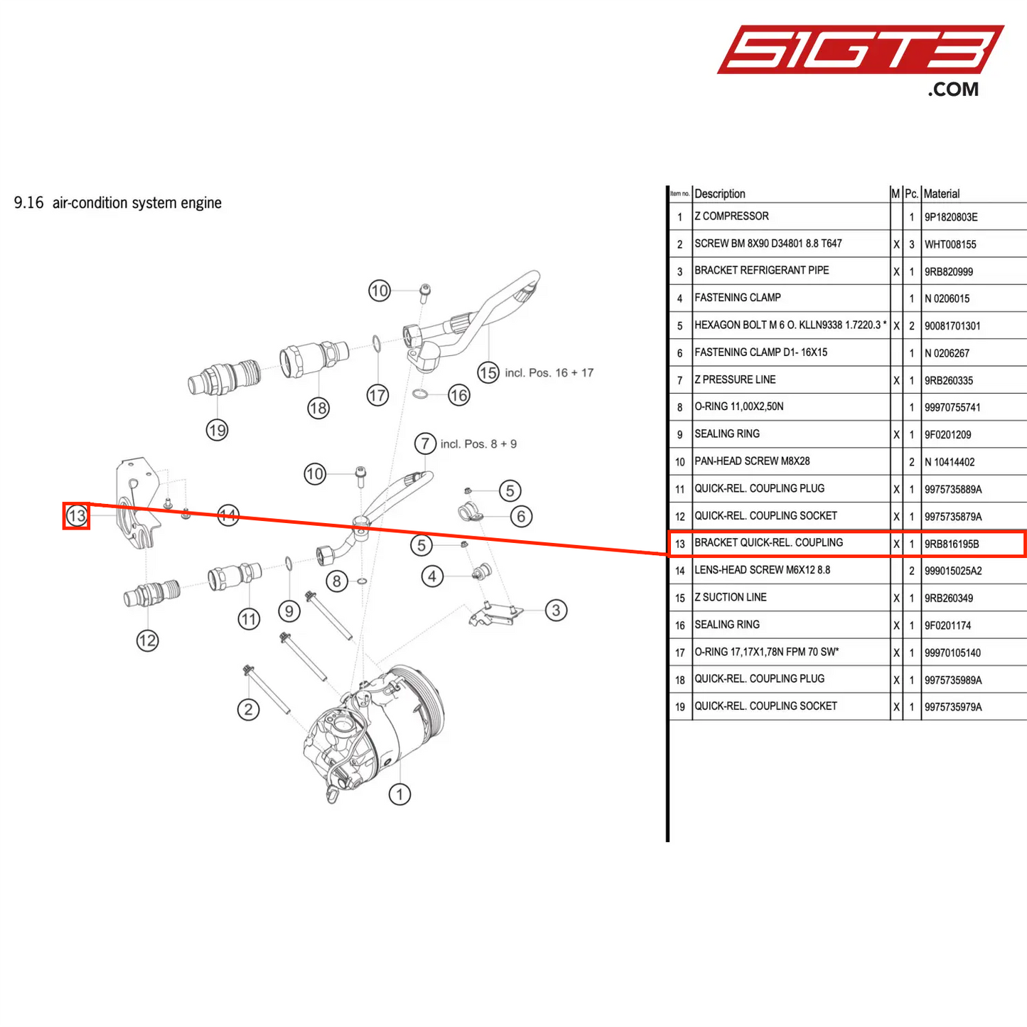 BRACKET QUICK-REL. COUPLING - 9RB816195B [PORSCHE 992.1 GT3 R]