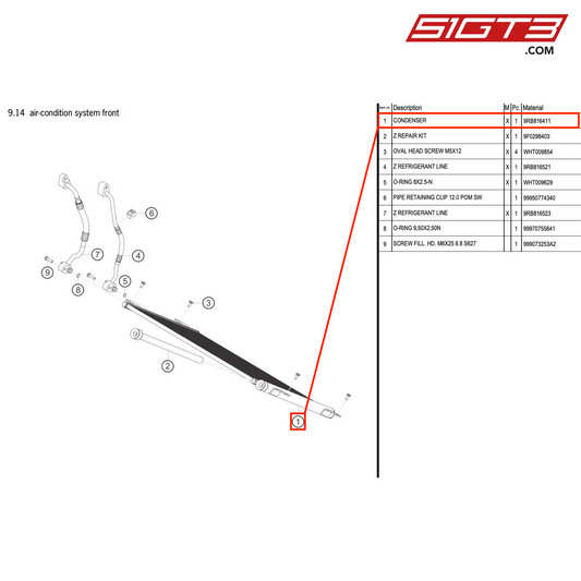 CONDENSER - 9RB816411 [PORSCHE 992.1 GT3 R]