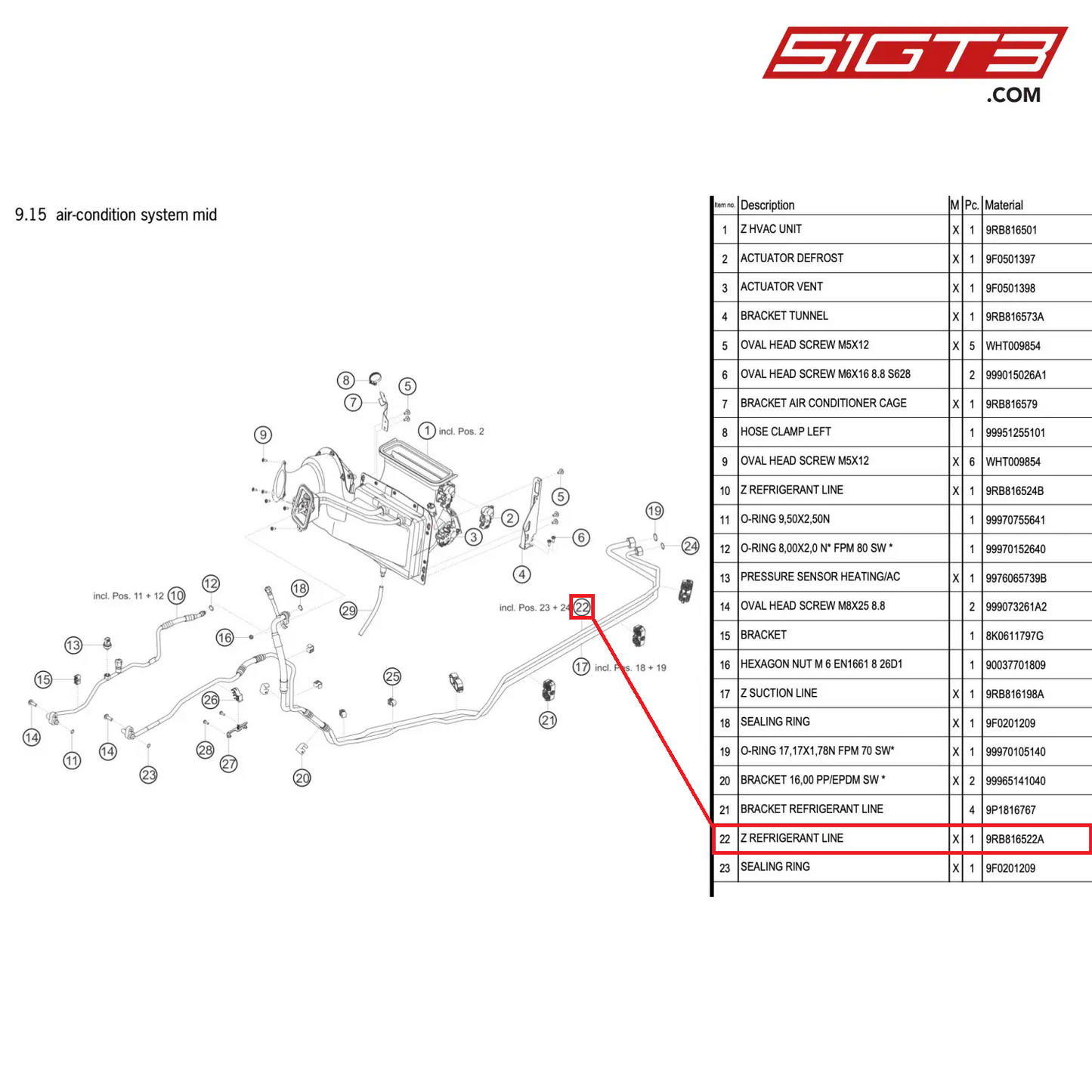 Z REFRIGERANT LINE - 9RB816522A [PORSCHE 992.1 GT3 R]