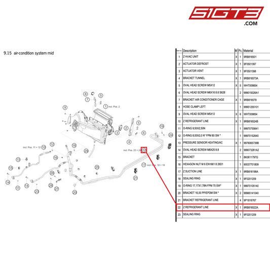 Z REFRIGERANT LINE - 9RB816522A [PORSCHE 992.1 GT3 R]