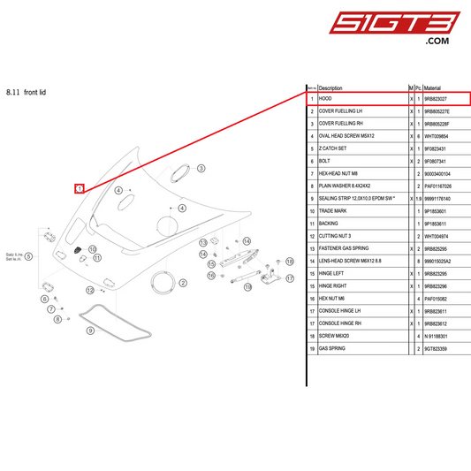 HOOD - 9RB823027 [PORSCHE 992.1 GT3 R]