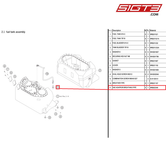 SAE ADAPROR BREATHING PIPE - 9RB825346 [PORSCHE 992.1 GT3 R]