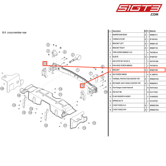 BRACKET - 9RB827389 [PORSCHE 992.1 GT3 R]