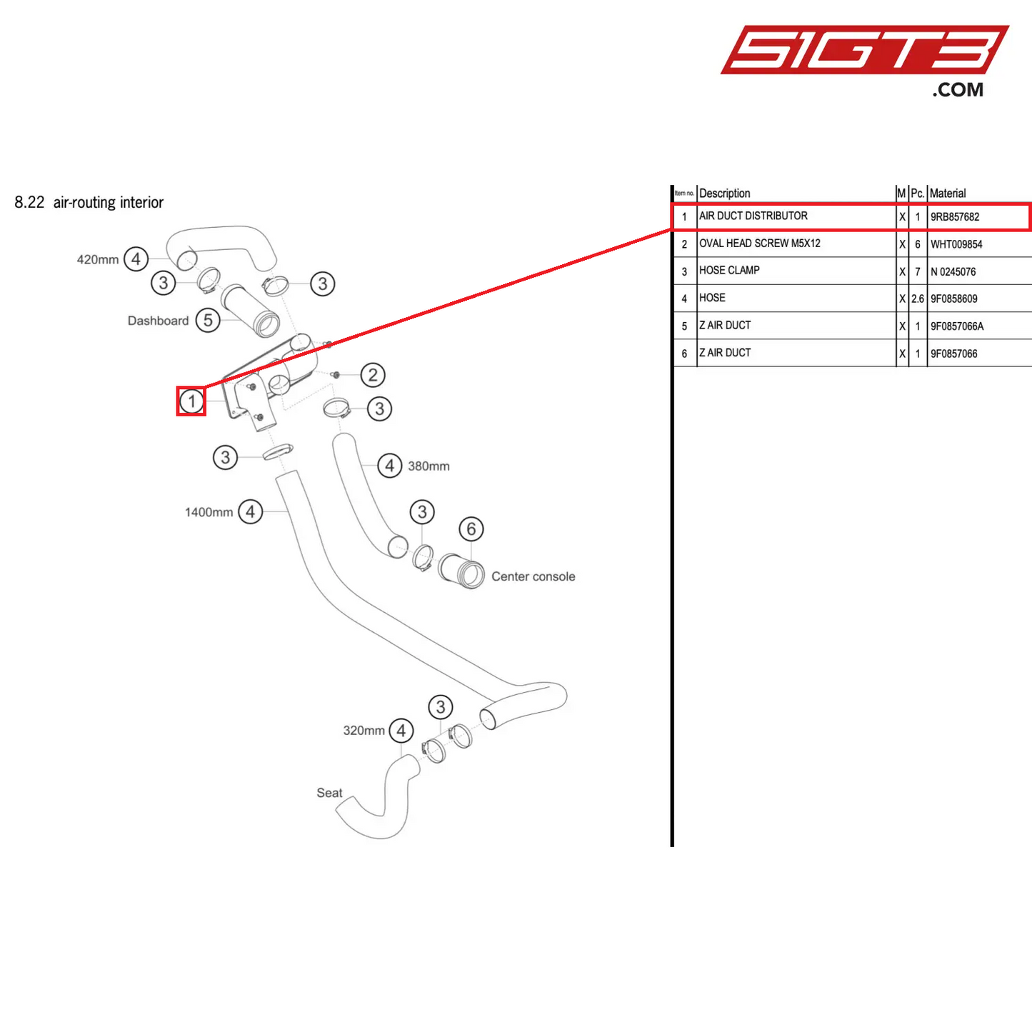 AIR DUCT DISTRIBUTOR - 9RB857682 [PORSCHE 992.1 GT3 R]