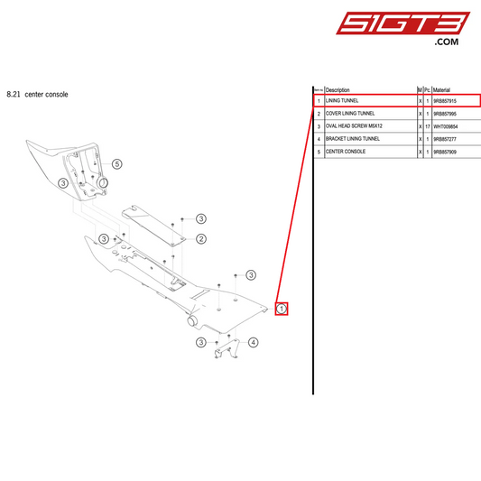 LINING TUNNEL - 9RB857915 [PORSCHE 992.1 GT3 R]