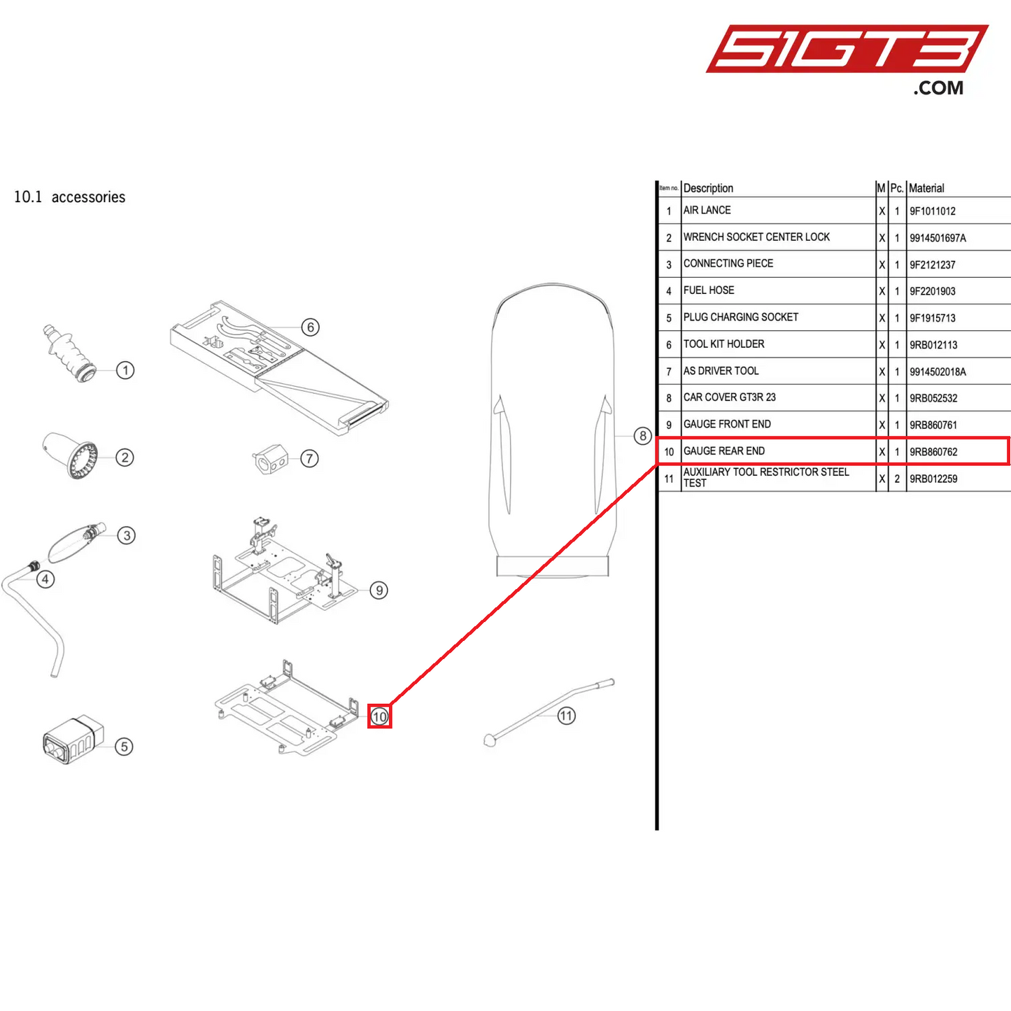 GAUGE REAR END - 9RB860762 [PORSCHE 992.1 GT3 R]