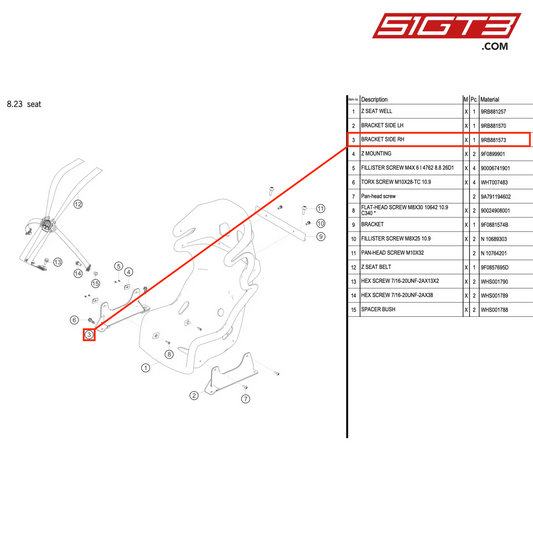 BRACKET SIDE RH - 9RB881573 [PORSCHE 992.1 GT3 R]