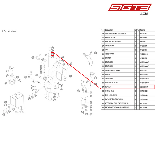 SENSOR - 9RB906207A [PORSCHE 992.1 GT3 R]