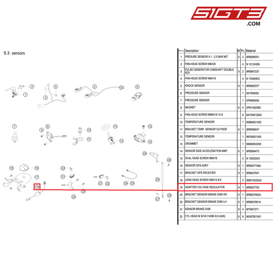 ADAPTER VOLTAGE REGULATOR - 9RB927750 [PORSCHE 992.1 GT3 R]