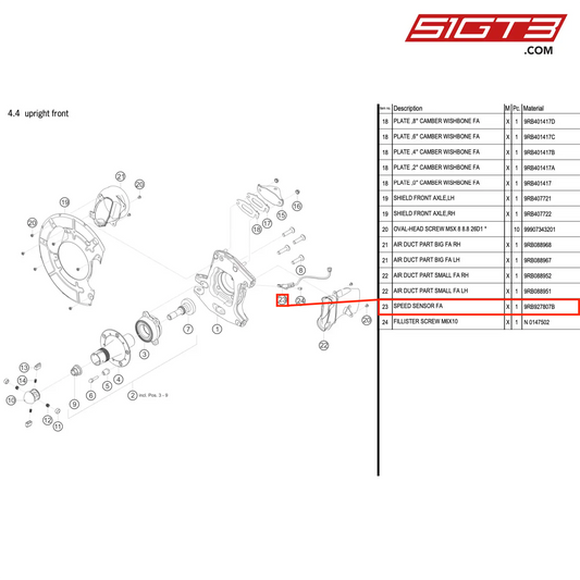 SPEED SENSOR FA - 9RB927807B [PORSCHE 992.1 GT3 R]