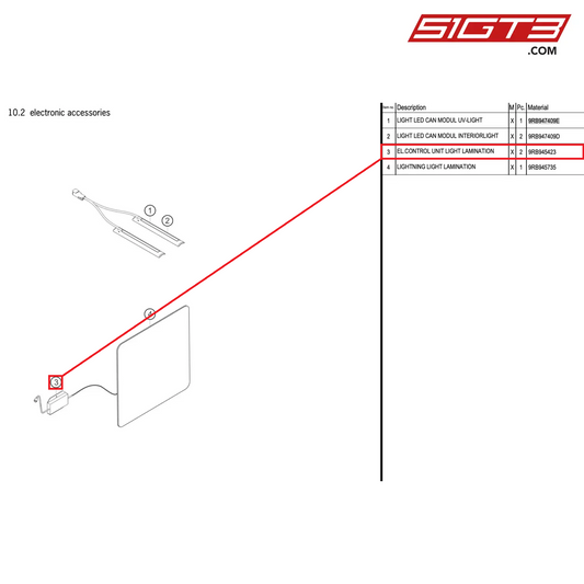 EL.CONTROL UNIT LIGHT LAMINATION - 9RB945423 [PORSCHE 992.1 GT3 R]