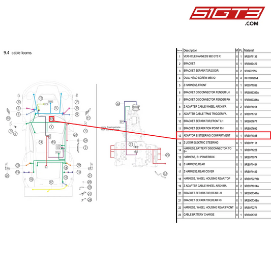 ADAPTOR E-STEERING COMPARTMENT - 9RB971038 [PORSCHE 992.1 GT3 R]