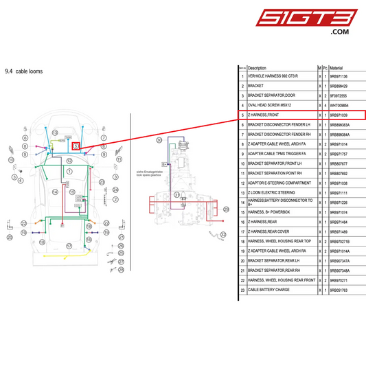 Z HARNESS,FRONT - 9RB971039 [PORSCHE 992.1 GT3 R]