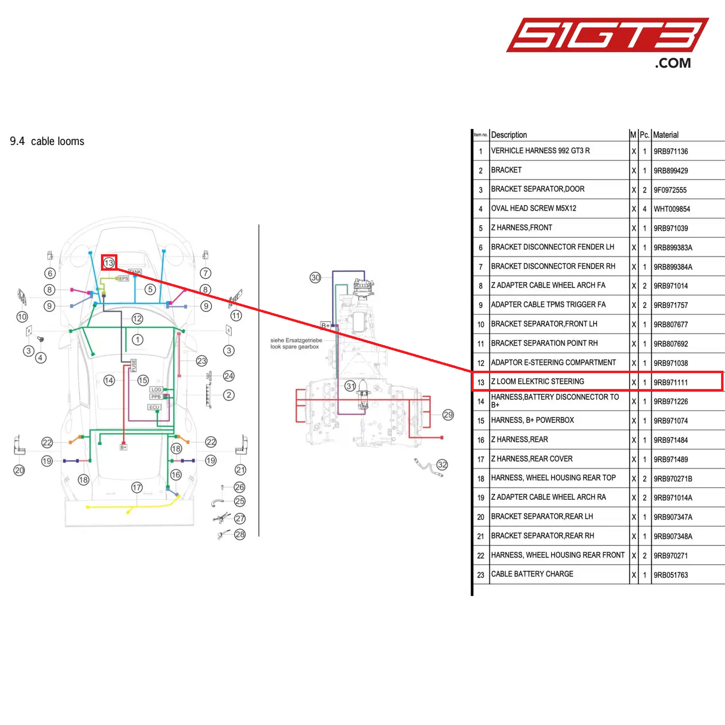 Z LOOM ELEKTRIC STEERING - 9RB971111 [PORSCHE 992.1 GT3 R]