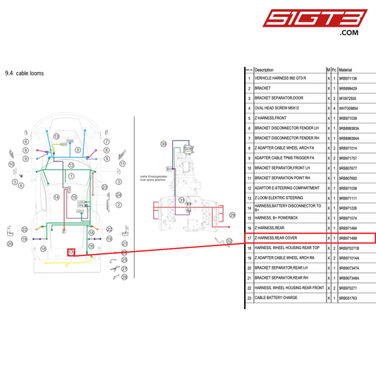 Z HARNESS,REAR COVER - 9RB971489 [PORSCHE 992.1 GT3 R]