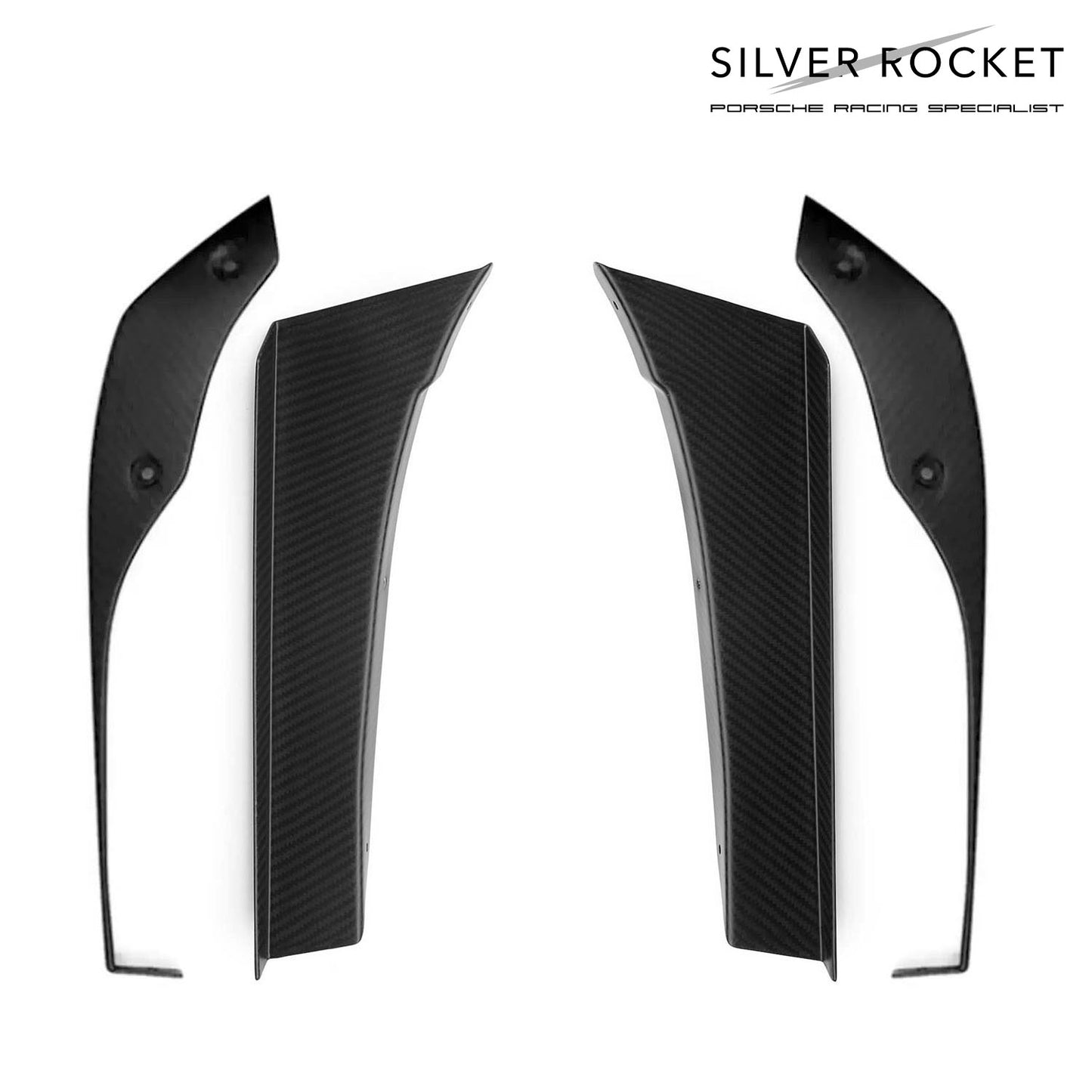 SilverRocket DRY CARBON FIBER PRO DIVE PLANE & LOWER SIDE SPOILER PACK [PORSCHE 718 GT4 / RS]