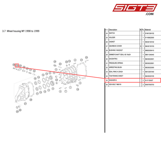 WASHER 6 - N 01152427 [PORSCHE 996 GT3 Cup]