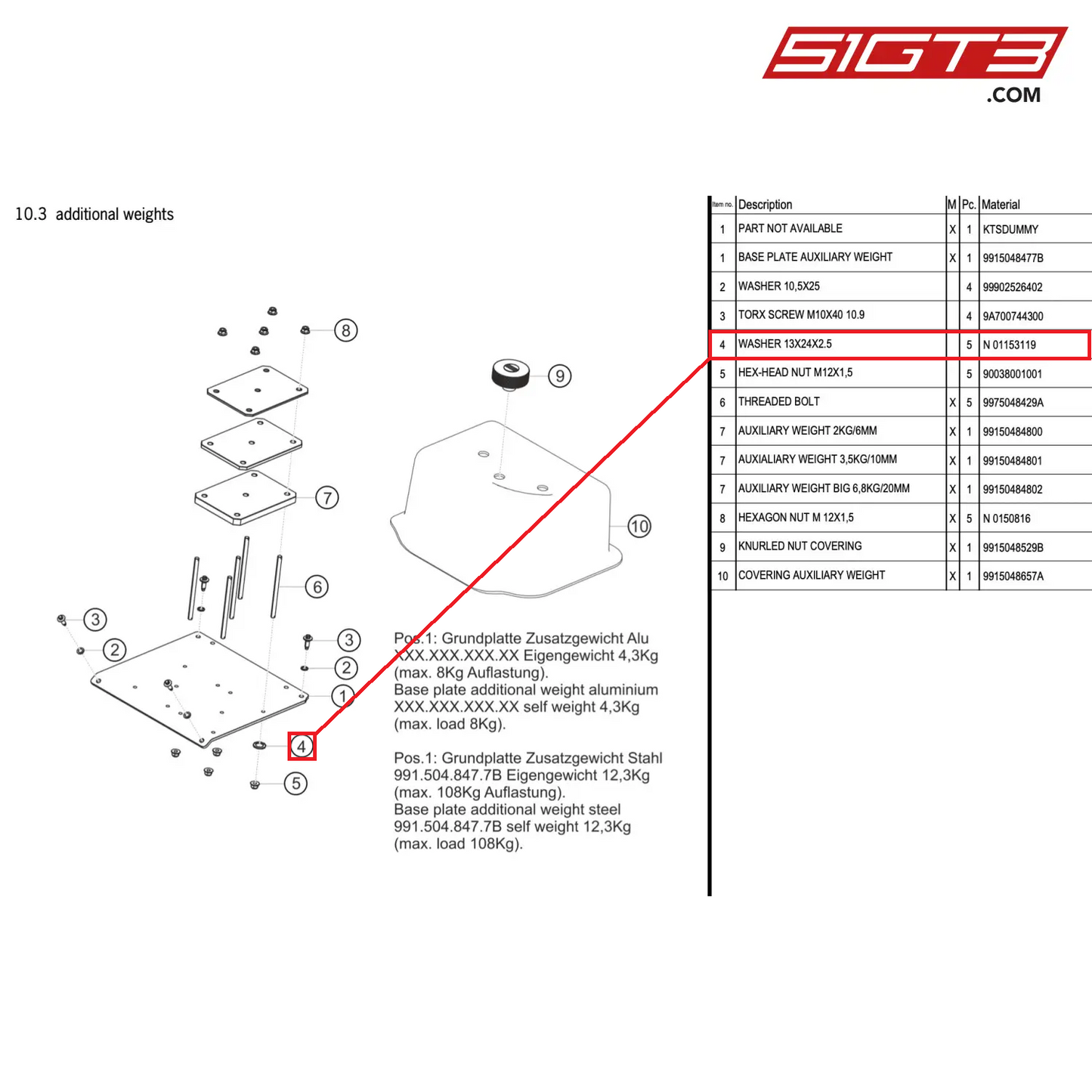 WASHER 13X24X2.5 - N  01153119 [PORSCHE 911 GT2 RS Clubsport]