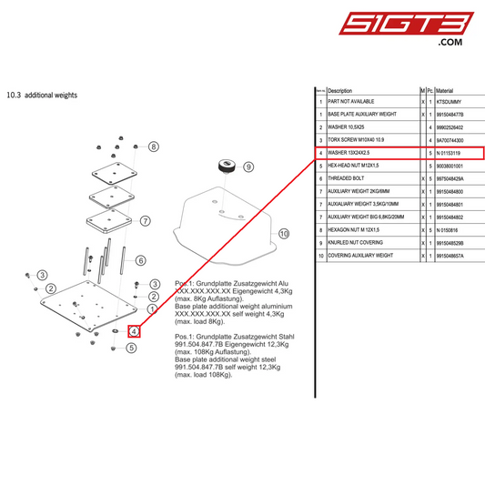 WASHER 13X24X2.5 - N  01153119 [PORSCHE 911 GT2 RS Clubsport]