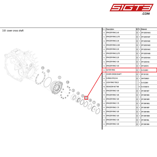 OUTER RING - N  0122951 [PORSCHE 992.1 GT3 Cup]