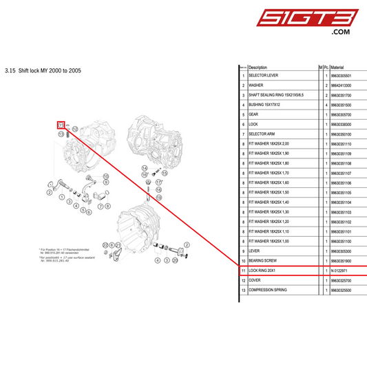 LOCK RING 20X1 - N 0122971 [PORSCHE 996 GT3 Cup]