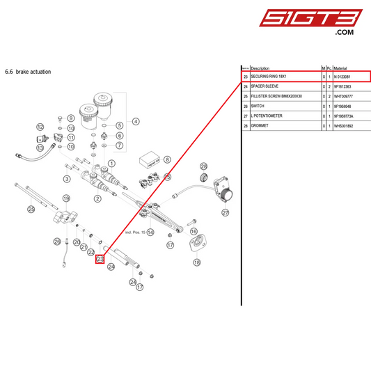SECURING RING 18X1 - N  0123081 [PORSCHE 992.1 GT3 Cup]
