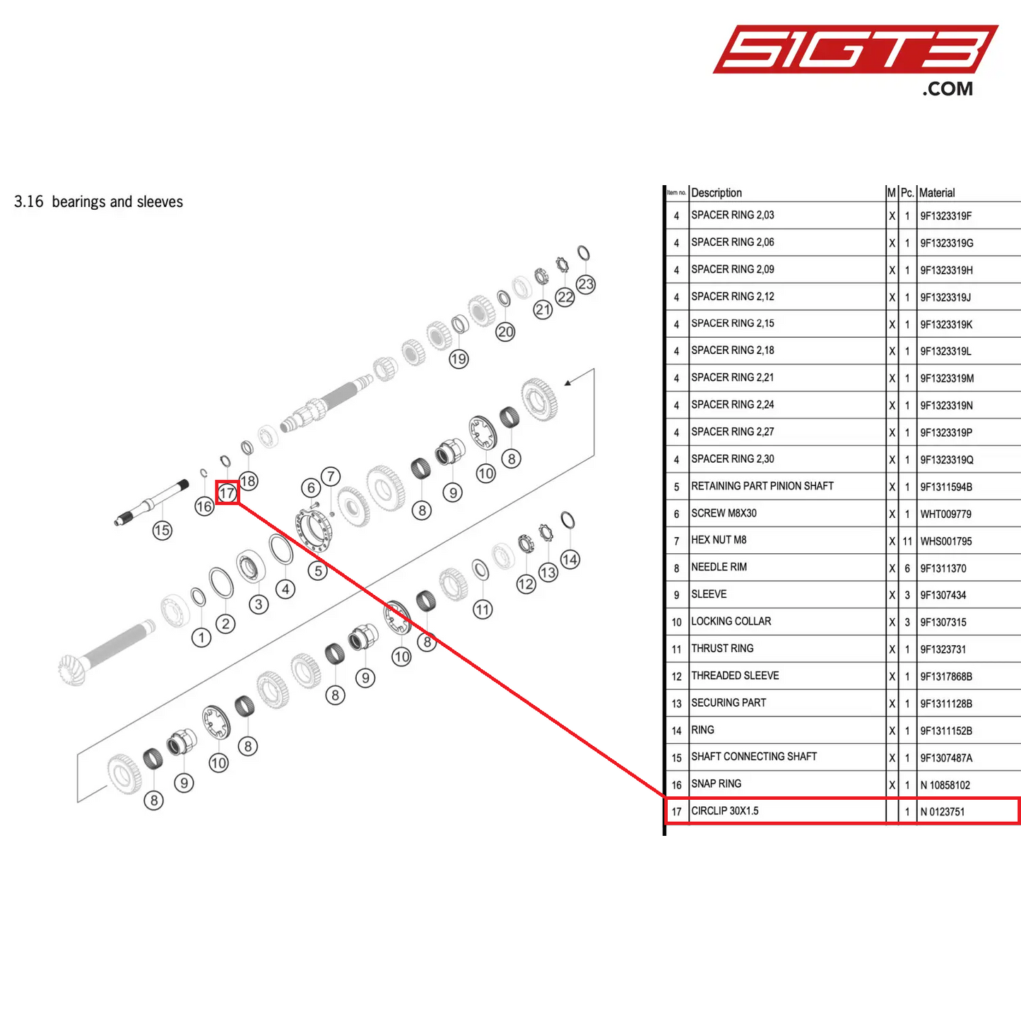 CIRCLIP 30X1.5 - N  0123751 [PORSCHE 992.1 GT3 R]