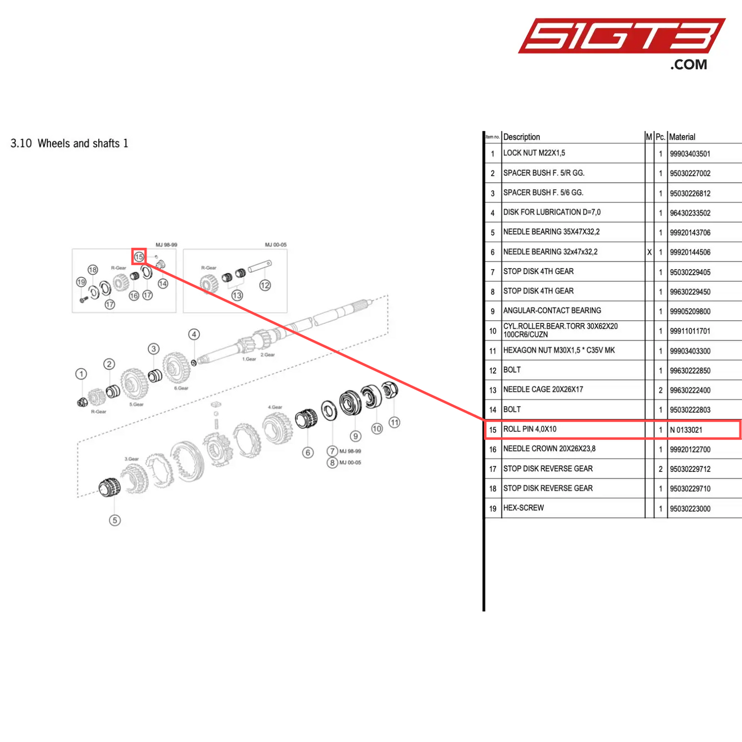 ROLL PIN 4,0X10 - N 0133021 [PORSCHE 996 GT3 Cup]