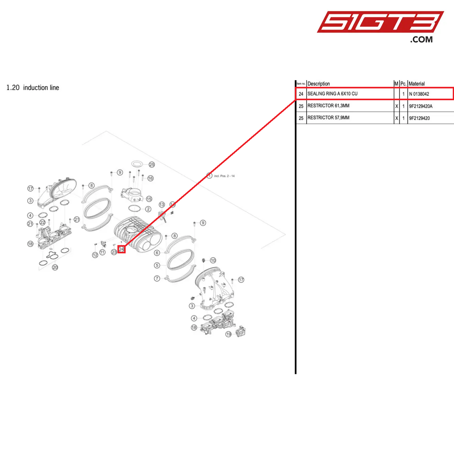 SEALING RING A 6X10 CU - N  0138042 [PORSCHE 718 Cayman GT4 RS Clubsport]