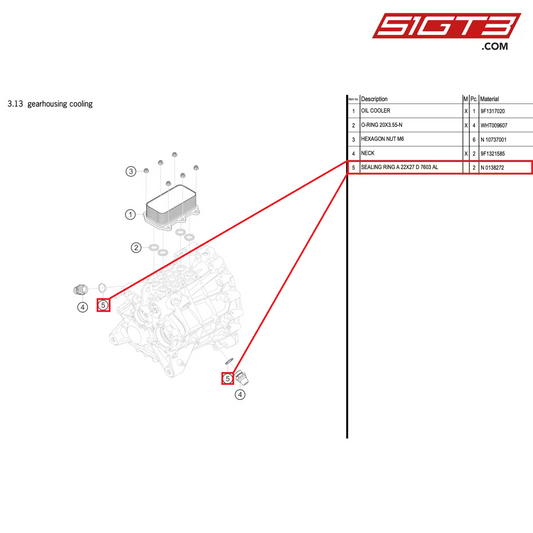 SEALING RING A 22X27 D 7603 AL - N  0138272 [PORSCHE 992.1 GT3 R]