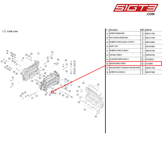 SEALING RING A16X20 - N 0138441 [PORSCHE 996 GT3 Cup]